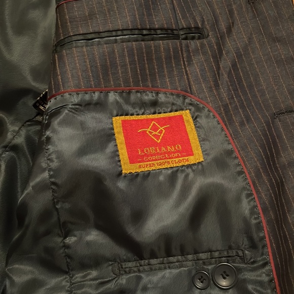 Loriano Collection Mens Wool Suit With matching pants Blue Single Breasted - Picture 3 of 6